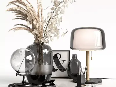 Decorative set in black colors 3D model