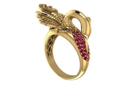 PEACOCK RING 3D print model