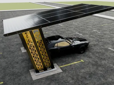 TRIPLE L TYPE MODERN SOLAR CARPORT TYPE-13 3D model