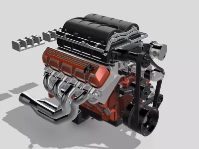 MAGNUSON SUPERCHARGED CHEV ZZ632 ENGINE COMPLETE 3D print model