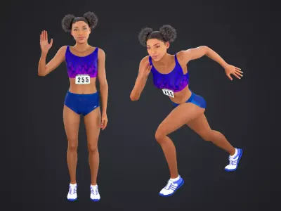 Athlete Runner Low-poly 3D model
