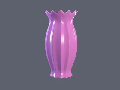 Vase porcelain pink 3 3D model