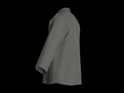 Male oversized raglan polo longsleeve 3D model