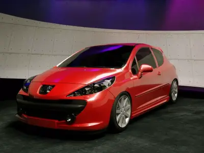 Peugeot 207 3door modified Low-poly 3D model