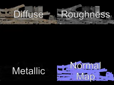 Rustic Metal Sculpture Model Pack Low-poly 3D model