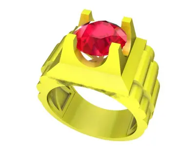 A7462 Korean Style Diamond Fashion Men Ring 3D Model 3D print model