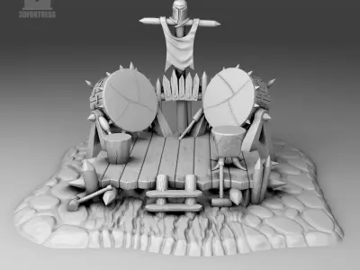 Platform with reels 3D print model