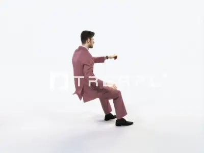 Posture 20F Driver Driving Sitting Elegant BusinessMan Low-poly 3D model