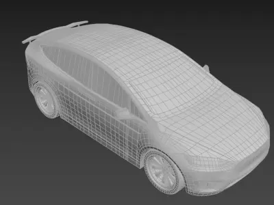 Tesla Model X 2016 Custom car Low-poly 3D model