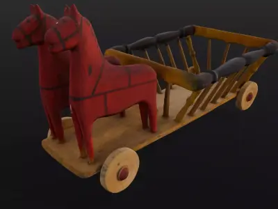 Toy Cart 3D Model  Low-poly 3D model