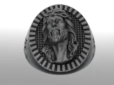 Jesus ring 3D print model