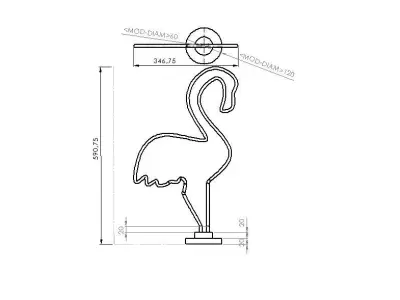 Neon Led Flamingo 3D model