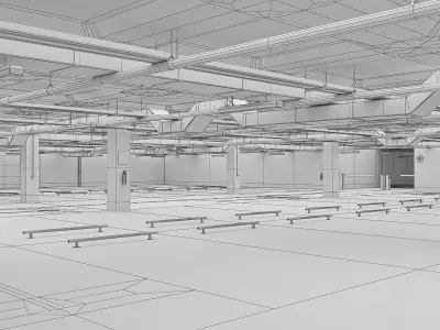 Low poly modular parking Low-poly 3D model