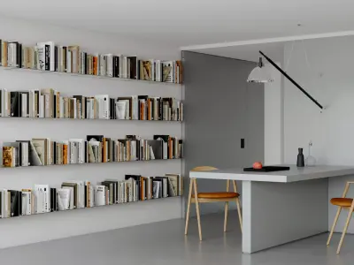 Modern living room dining room interior scenes 473 3D model