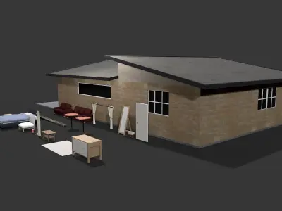 luxury interior pack Low-poly 3D model