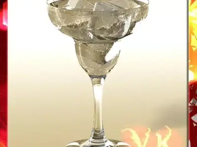 Photorealistic Margarita Glass Iced Drink 01 3D model
