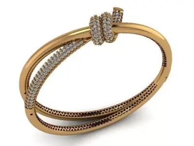 TIFFANY AND CO- KNOT BRACELET WITH SIDE LOCK-- LIGHTWEIGHT 3D print model