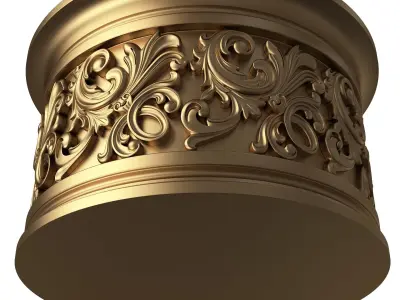 Carved Capital 1305 Low-poly 3D model
