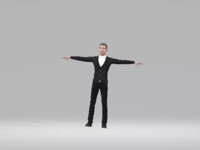 human man character Low-poly 3D model