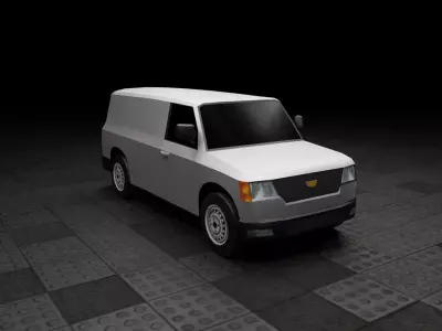 Low Poly Modern Generic Cargo Van  Low-poly 3D model