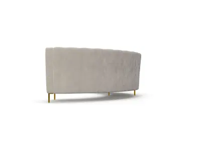 Jasmine Curved Tufted Sectional Cream Free 3D model