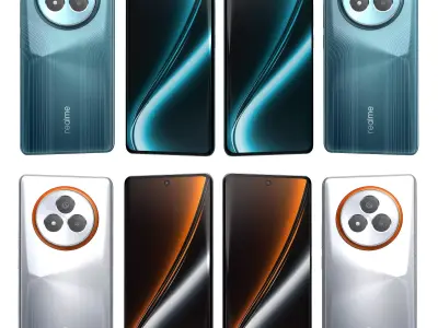 Realme NARZO 80 Pro 5G Racing Green And Silver High Poly 3D model