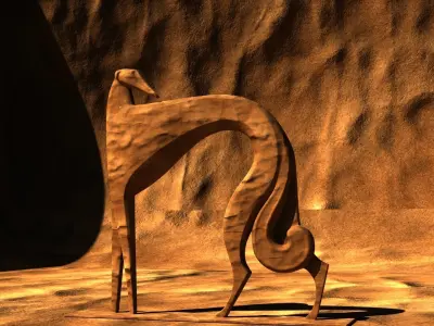 GREYHOUND SAND STATUE  3D model
