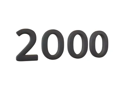 Year Number 2000 v1 001 Low-poly 3D model