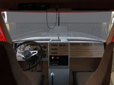 Industrial Truck with Trailers Low-poly 3D model