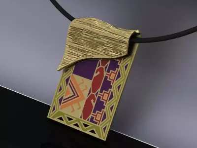 Armenian Carpet Pendant Jewelry Silver 3D print model