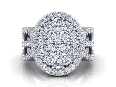 Luxury Halo Ring  3D print model buy