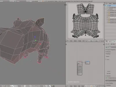 Hippo polygonal hippopotamus Low-poly 3D model