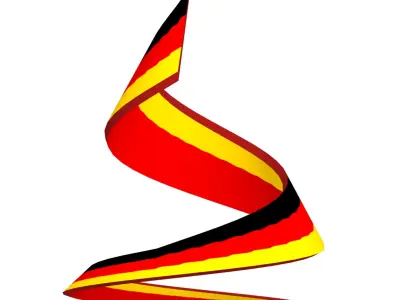 German flag on Double helical structure 3D model