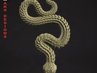 snake version 1 Bas relief for cnc 3D print model