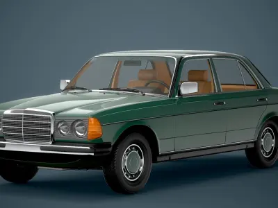 Old Classic car Sedan Set  with interior in 9 color variants az9 Low-poly 3D model