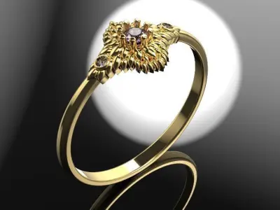 Floral ornament engagement ring 3D print model 3D print model