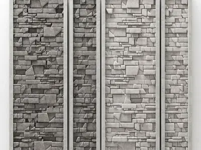 Stone panel decorative splinter 3D model