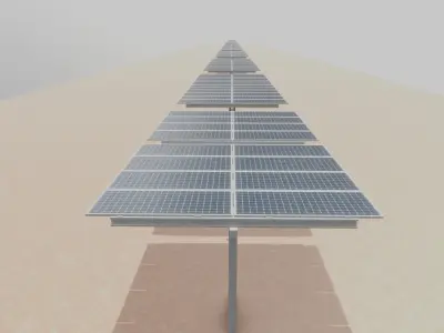 Low Poly Double Row Tracker System Pack Low-poly 3D model