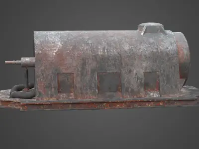 Factory Element - Industrial Motor Low-poly 3D model