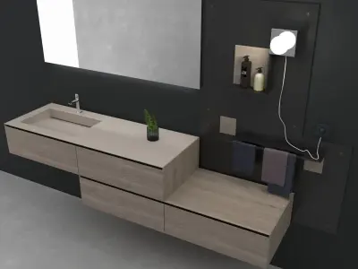 Bathroom furniture set Arcom Escape 3D model