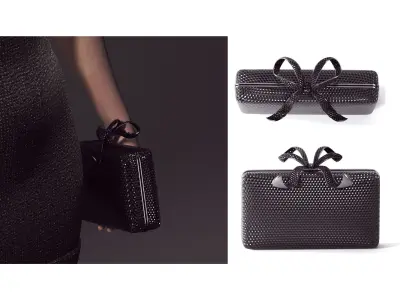 Elegant Night Outfit Dress Handbag and Heels PBR Set Low-poly 3D model