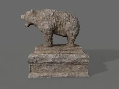 Bear Statue 5 Low-poly 3D model