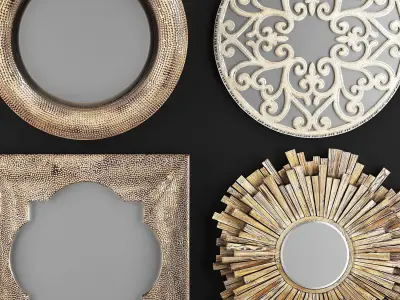 Collection of decorative mirrors 3D model