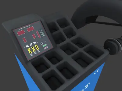 Tire Balancing Machine Low-poly 3D model