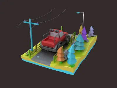 Cartoon Car collection toon vehicle animation character sport 3D model