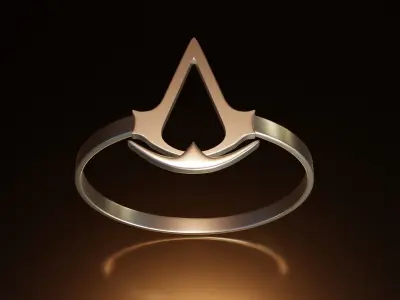 Assassins Creed Symbol Ring Free 3D print model