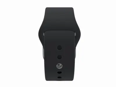 Apple Watch 3 - Silver Aluminium Case with Black Sport Band Low-poly 3D model