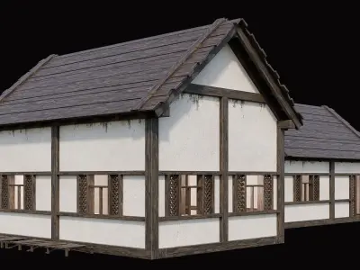 Medieval Village Pack 5 - 4 Assets - 4K Textures Game Ready Low-poly 3D model