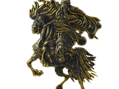 4 Warrior and Dragon Ornaments Pack 1