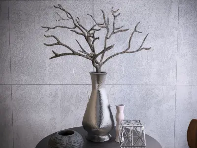 Contemporary Table Set with Props 01 Low-poly 3D model